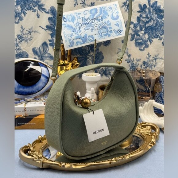 🆕 OROTON 🧿 NWT Clara Mini Convertible Crossbody Bag, Cactus Leather - Picture 4 of 15